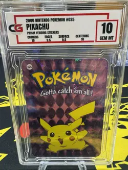 Pikachu Pokemon Nintendo Vending Prism Sticker Gem Mint 10 Licensed Rare! - Image 1