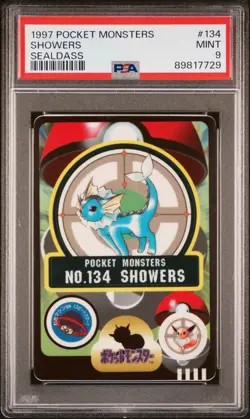 1997 POCKET MONSTERS SEALDASS SER 1 #134 SHOWERS PSA 9 - Image 1