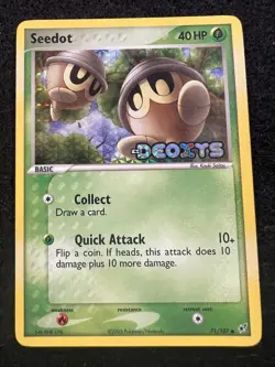 Pokemon Seedot Reverse Holo Stamped 71/107 from EX Deoxys in MP condition. - Image 1