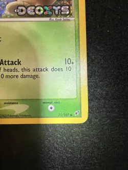 Pokemon Seedot Reverse Holo Stamped 71/107 from EX Deoxys in MP condition. - Image 4