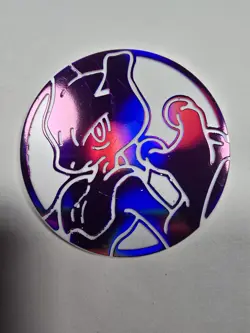 Pokemon V Battle Deck Mewtwo Holo Jumbo Coin New Unused Condition Pokemon GO - Image 1
