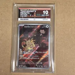 Pokemon TCG: Glory Of Team Rocket Team Rocket’s Meowth 109/098 ACE 10 GEM MINT - Image 1