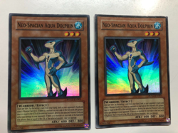 USA Seller Yugioh 2 X Neo-Spacian Aqua Dolphin - POTD-EN003 - Super Rare VLP - Image 1