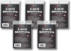 BCW Standard Card Sleeves - 2-5/8" x 3-5/8" - 5 Packs (500 Total) - Image 1