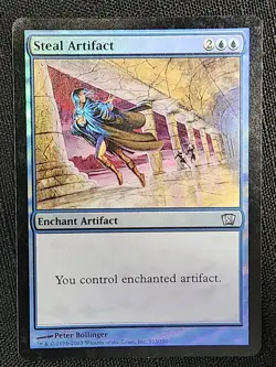 Steal Artifact FOIL 8th Edition LP Blue Uncommon MAGIC THE GATHERING CARD - Image 1
