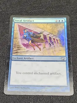 Steal Artifact FOIL 8th Edition LP Blue Uncommon MAGIC THE GATHERING CARD - Image 2