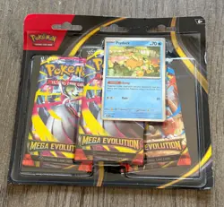 Pokemon Mega Evolution 3 Pack - Blister Factory Sealed (Psyduck Promo) Cards - Image 1
