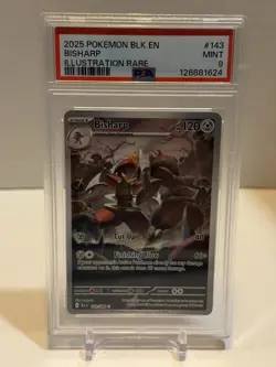Bisharp 143/086 Pokemon TCG SV Black Bolt Illustration Rare Holo Card PSA 9 - Image 1