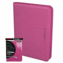 BCW GAMING Z-FOLIO 9-POCKET LX ALBUM Pink HOLDS 360 CARDS ZIPPER CLOSURE - Image 1