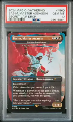 2024 MTG SECRET LAIR DROP #1560 BASIM, MASTER ASSASSIN PSA 10 - Image 1