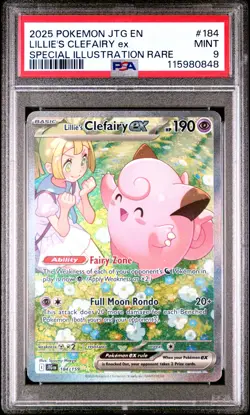 2025 POKEMON JTG EN-JOURNEY TOGETHER #184 LILLIE'S CLEFAIRY EX PSA 9 - Image 1