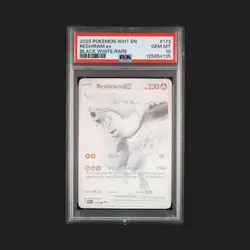 RESHIRAM EX 173 POKEMON EN-WHITE FLARE BWR PSA 10 GEM MINT - Image 1