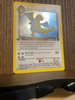 Dark Dragonite Holo Rare 1st Edition Team Rocket 5/82 Pokemon TCG Vintage - LP - Image 2