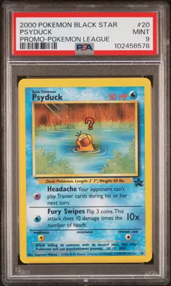 2000 POKEMON PROMO BLACK STAR POKEMON LEAGUE #20 PSYDUCK PSA 9 - Image 1