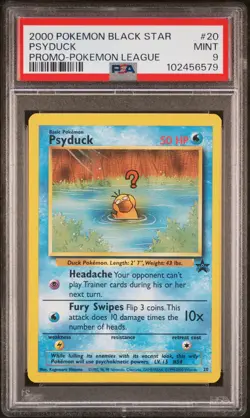 2000 POKEMON PROMO BLACK STAR POKEMON LEAGUE #20 PSYDUCK PSA 9 - Image 1