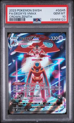 Pokemon PSA 10 Deoxys VMAX Gg45/Gg70 Crown Zenith: Galarian Gallery Gem Mint - Image 1