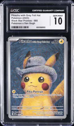 2023 POKEMON X VAN GOGH PROMO #085 PIKACHU WITH GREY FELT HAT CGC 10 - Image 1