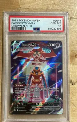 PSA 10 Gem Mint Pokemon Crown Zenith Deoxys VMAX #GG45/GG70 Full Art - Image 1