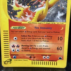 2003 Pokemon Skyridge Moltres H20/H32 Holo Wotc Care Rare Swirl tcg - Image 2
