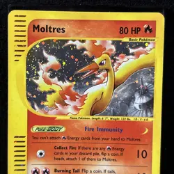 2003 Pokemon Skyridge Moltres H20/H32 Holo Wotc Care Rare Swirl tcg - Image 3
