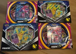2x Pokemon TCG Hoopa V Box + 2x Pokemon Pikachu V Box New Sealed Ships Fast - Image 1