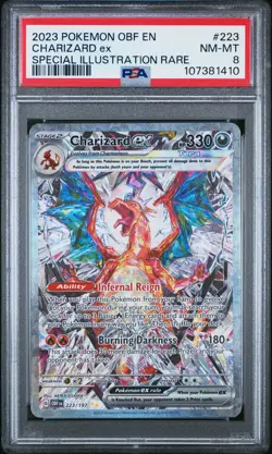 2023 POKEMON OBF EN-OBSIDIAN FLAMES SPECIAL ILLUSTRATION RARE CHARIZARD EX PSA 8 - Image 1