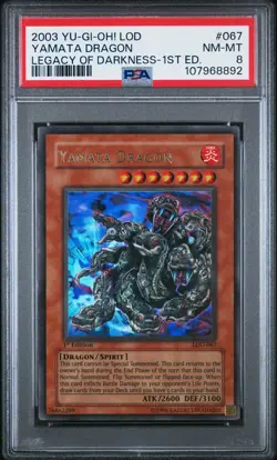 2003 YU-GI-OH! LOD-LEGACY OF DARKNESS 1ST EDITION #067 YAMATA DRAGON PSA 8 - Image 1