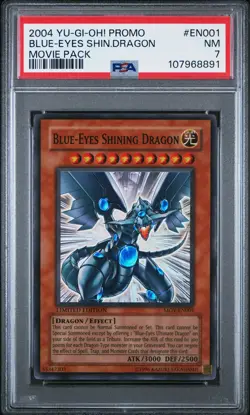 2004 YU-GI-OH! PROMO MOVIE PACK #EN001 BLUE-EYES SHINING DRAGON PSA 7 - Image 1