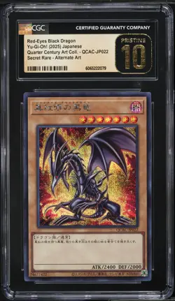 2025 Yu-Gi-Oh! Japanese QCAC Alt Art Red-Eyes Black Dragon #QCAC-JP022 CGC 10 - Image 1