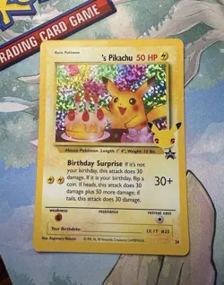 Pokemon Pikachu TCG Birthday Celebrations Holo Rare Card #24 Classic Collection - Image 1