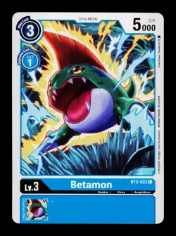 Betamon BT2-022 Blue Digimon Card CCG Trading Card - Image 1