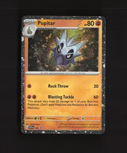 Pupitar SVP120 Black Star Promo Cosmos Holo DOUBLE SWIRL Pokemon Card NM - Image 1