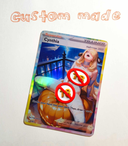 Cynthia Ver 3 Halloween Full Art R18 Holo Sexy Custom Waifu Pokemon Card Nukige - Image 1