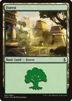 Forest #267 4x FOIL AKH MTG Amonkhet Basic Land MINT green - Image 1