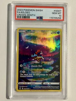2023 POKEMON SWORD & SHIELD CROWN ZENITH #GG07 FULL ART/KELDEO PSA 10 - Image 1