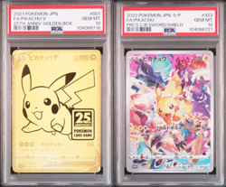 PSA 10 Pokemon Pikachu V 001/015 25th Golden Box / Pikachu 323/S-P Promo Set - Image 1
