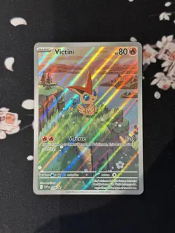 Pokemon TCG Victini SVP 208 Black Star Promo Illustration Rare Near Mint Card NM - Image 1