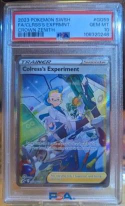 PSA 10 Colress's Experiment GG59/GG70 Crown Zenith Pokemon Card GEM MINT - Image 1