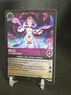 Disney Lorcana Belle Accomplished Mystic Card 36/204 Super Rare Cold Foil - Image 2