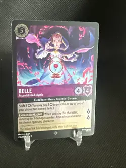 Disney Lorcana Belle Accomplished Mystic Card 36/204 Super Rare Cold Foil - Image 3