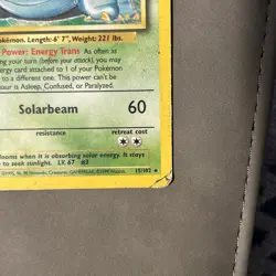 Pokemon TCG Venusaur Base Set Holo Rare Card 15/102-HP - Image 5