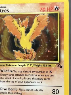 Pokemon TCG Moltres Holo Rare Card 12/62 Fossil 1st Edition Nice Card - Image 3