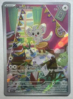 Pokemon TCG Minccino Illustration Rare Card 182/162 Temporal Forces NM - Image 1