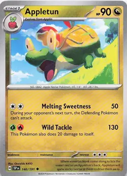 Pokemon TCG Appletun 140/191 Holo SWSH Promo Near Mint Card - Image 1