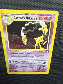 🌀🥄| Sabrina's Alakazam 16/132 Gym Challenge Holo HP Creased Pokemon #58 - Image 4