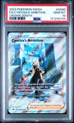 Pokemon Cynthia's Ambition Crown Zenith Galarian Gallery Full Art #GG60 PSA 10 - Image 1