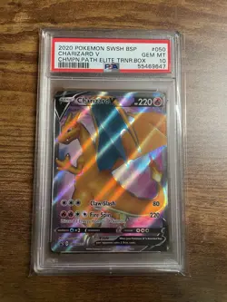PSA 10 GEM MINT Pokemon Charizard V Champions Path Elite Trainer Box SWSH050 - Image 1