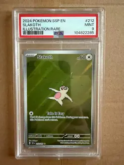 PSA 9 Slakoth 212/191 Pokemon Surging Sparks Illustration Rare 2024 MINT - Image 1