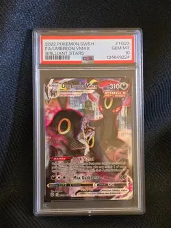 2022 POKEMON SWORD & SHIELD BRILLIANT STARS #TG23 FULL ART/UMBREON VMAX PSA 10 - Image 1