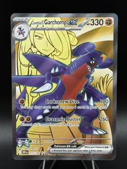 Pokemon TCG Cynthia's Garchomp EX 215/182 Destined Rivals Ultra Rare - Image 1